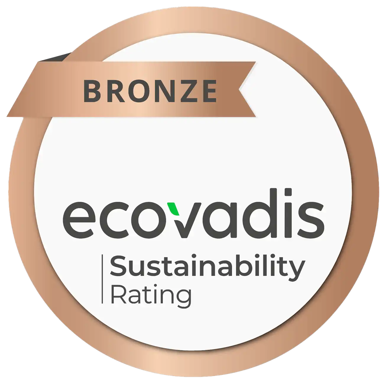 Médaille de bronze ecovadys, symbole de reconnaissance pour les efforts en matière de durabilité et de responsabilité sociale des entreprises